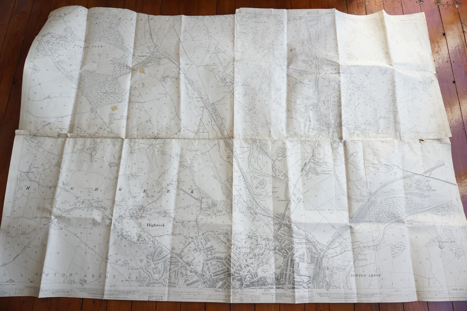 1936 Newton Abbot GWR Kingsteignton Highweek Railway OS Railway Map