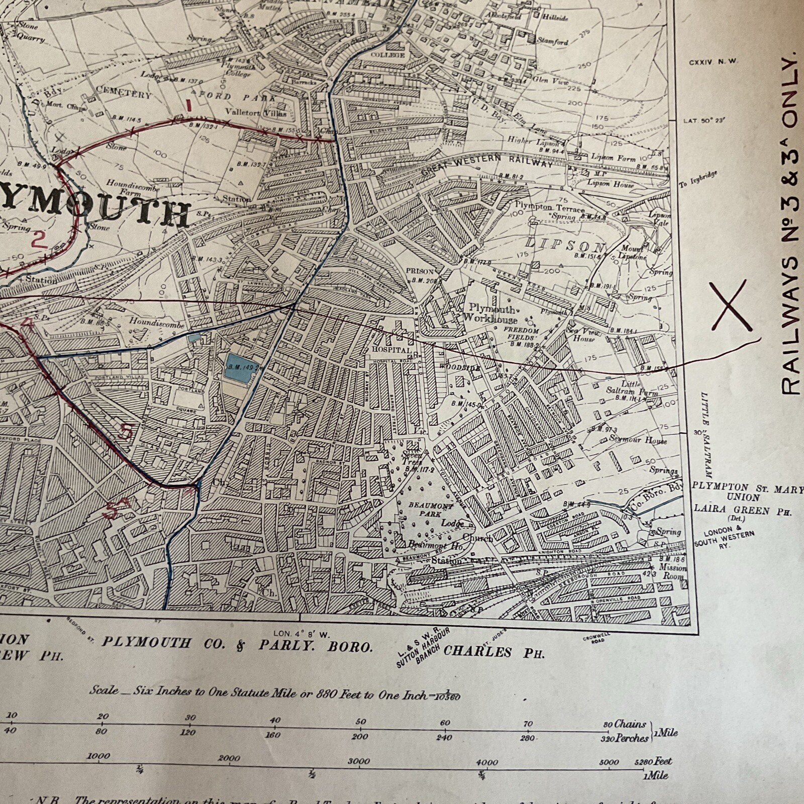 London And South Western Railway Map Of Devon And Plymouth Light Railways 1903