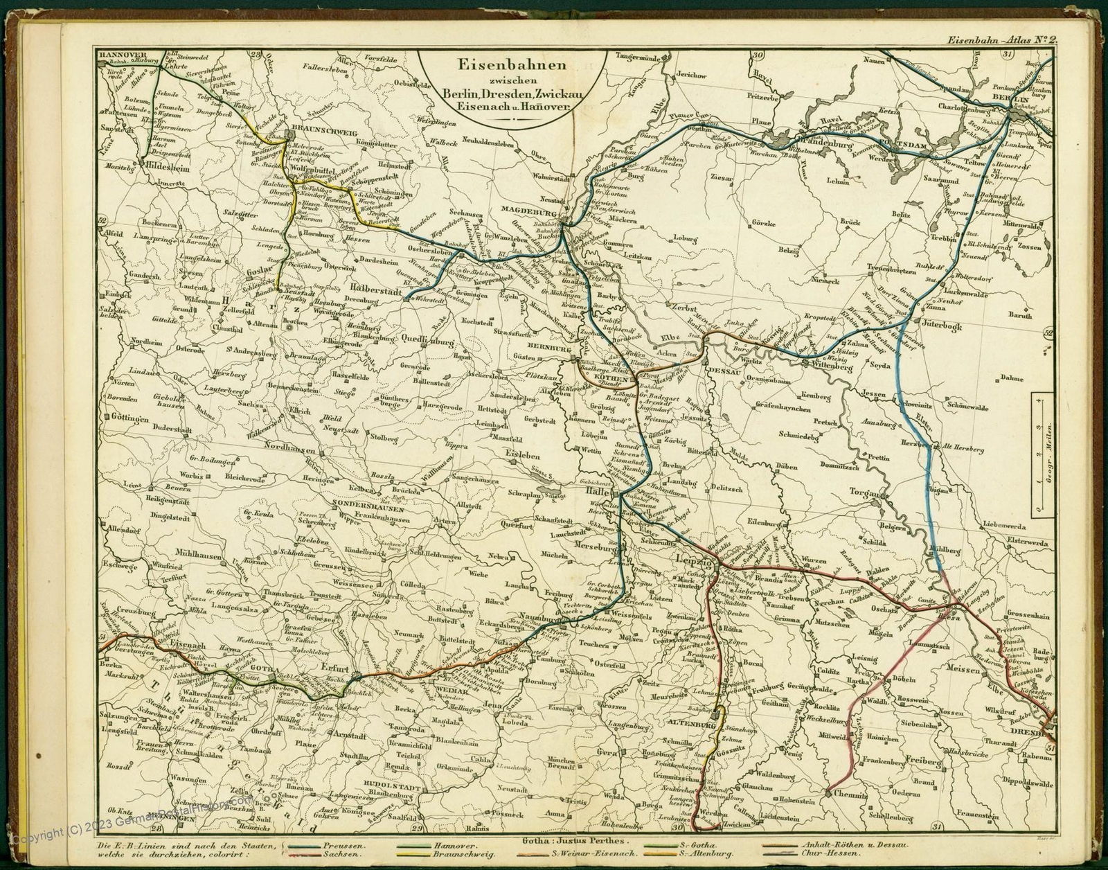 1847 Railway Atlas Germany Belgium Northern Italy Stuelpnaegel 48886