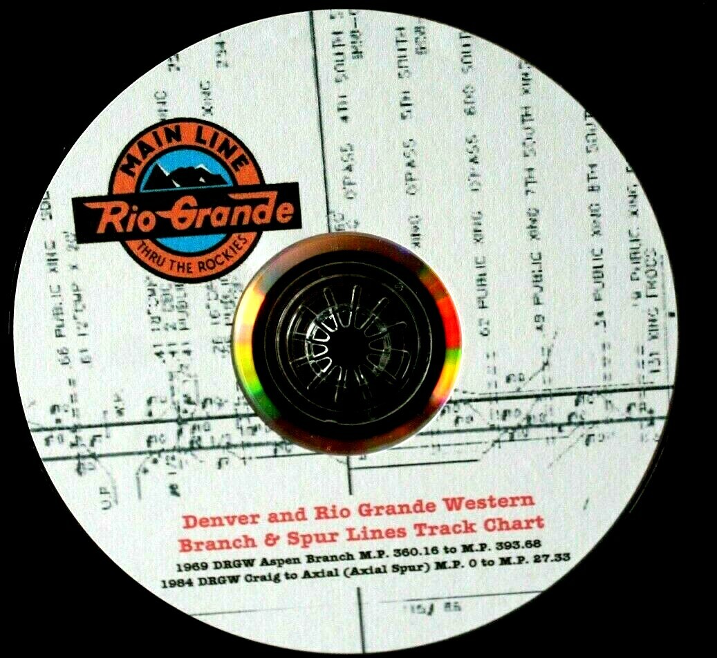 Denver & Rio Grande Western RR Aspen Branch & Axial Spur Track Chart PDF on DVD