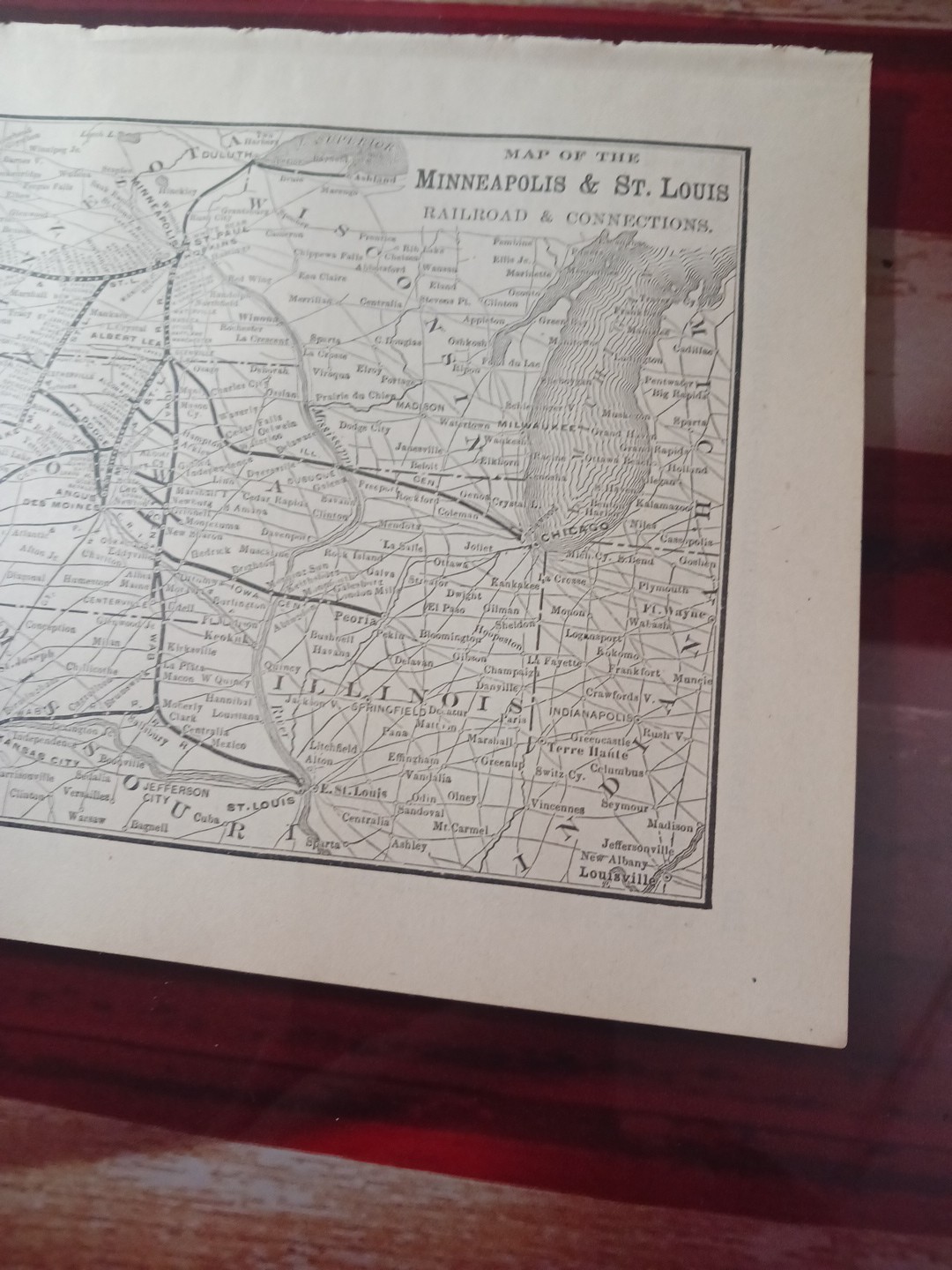 1905 Train Route Map + Report Minneapolis & St Louis Railroad Kalo Angus Iowa