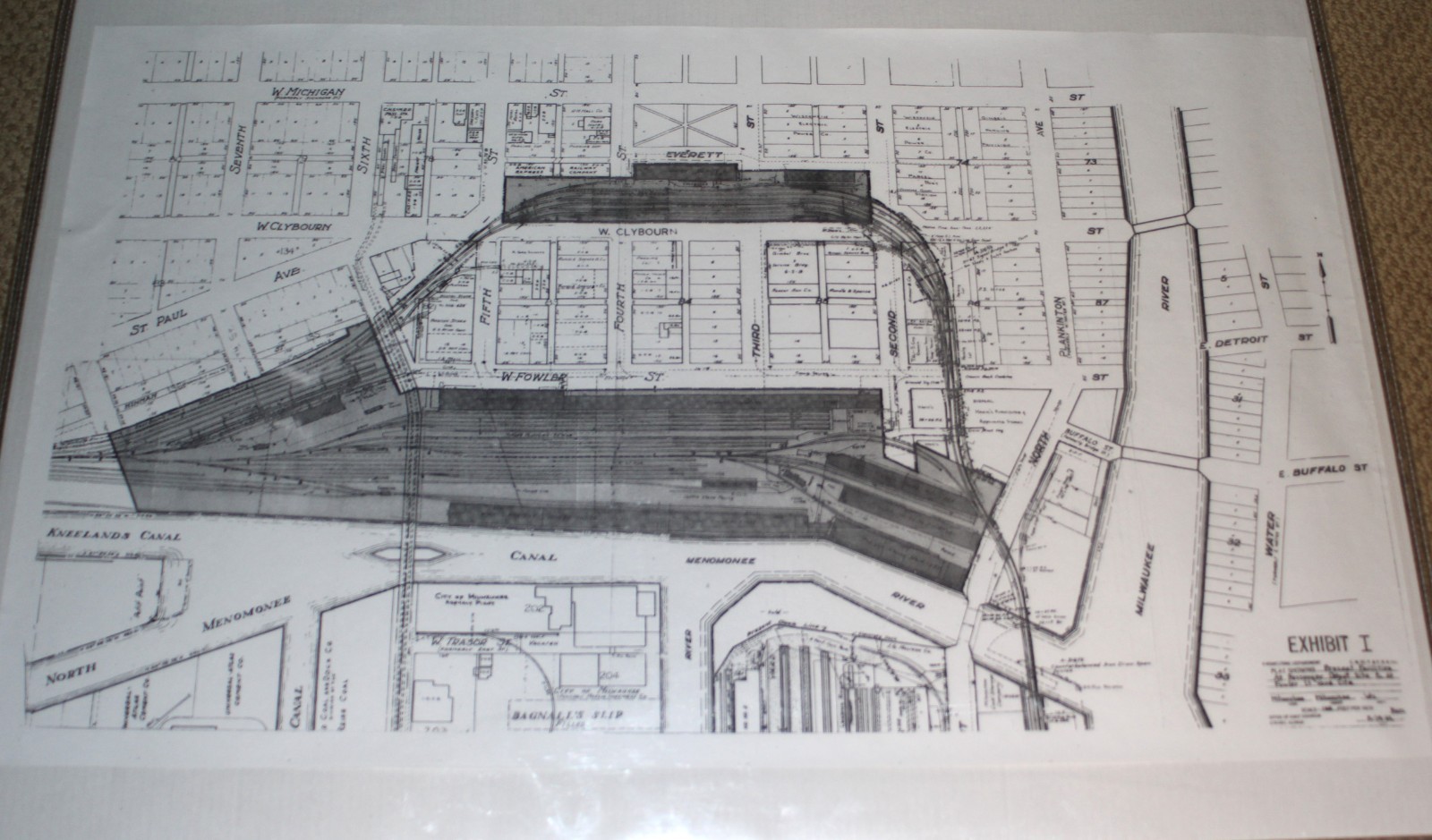 Milwaukee Road Railroad Map of Milwaukee (WI) Everett St. Station – 8/1962