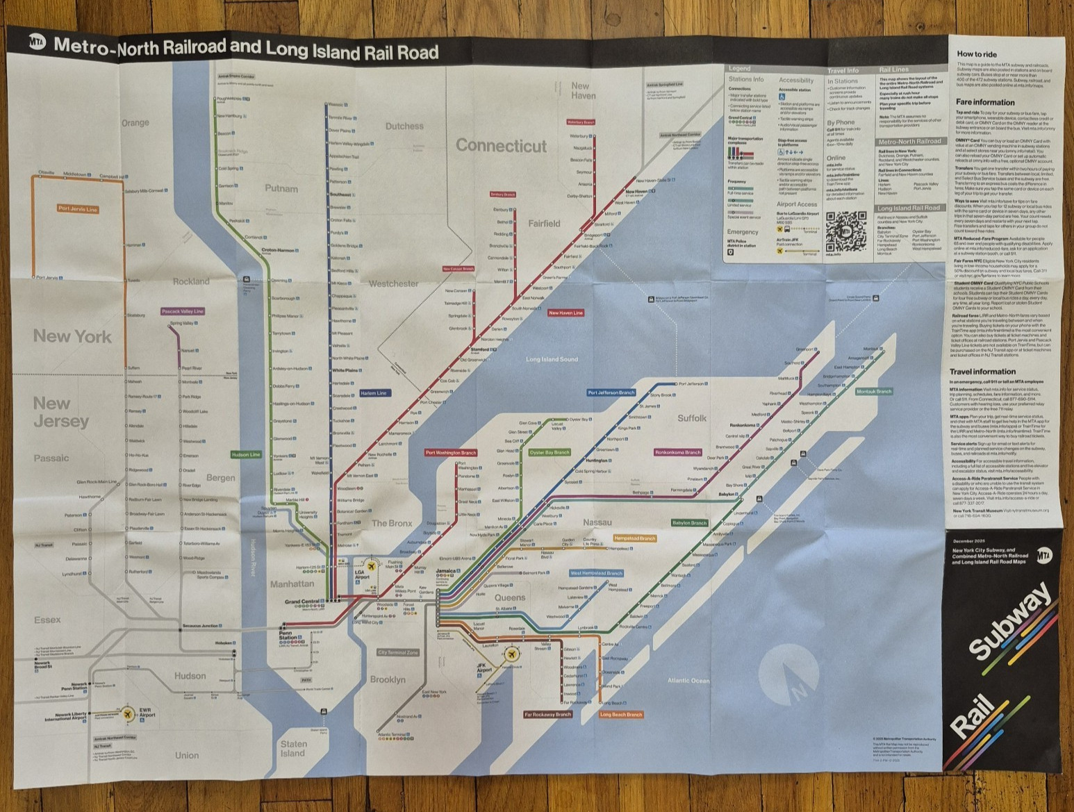 Dec 2025 (Latest): New York City MTA Subway Railroad Map