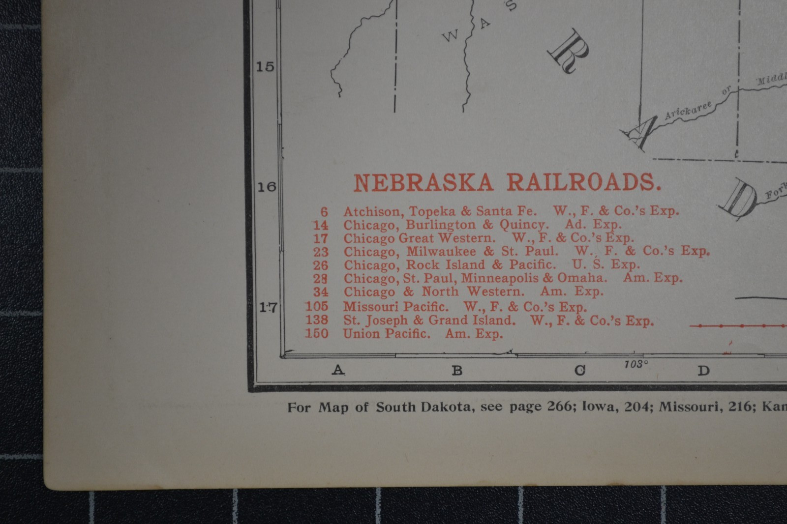 NEBRASKA – 1912 – RAND-McNALLY NEW COMMERCIAL ATLAS – SHOWS RAILROADS