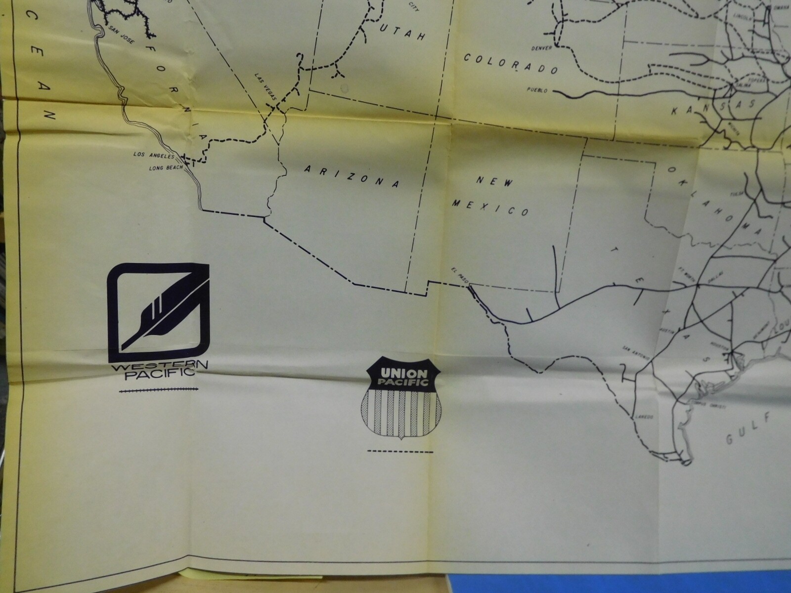 MAP Western Pacific Lines and Connections 1980 Map