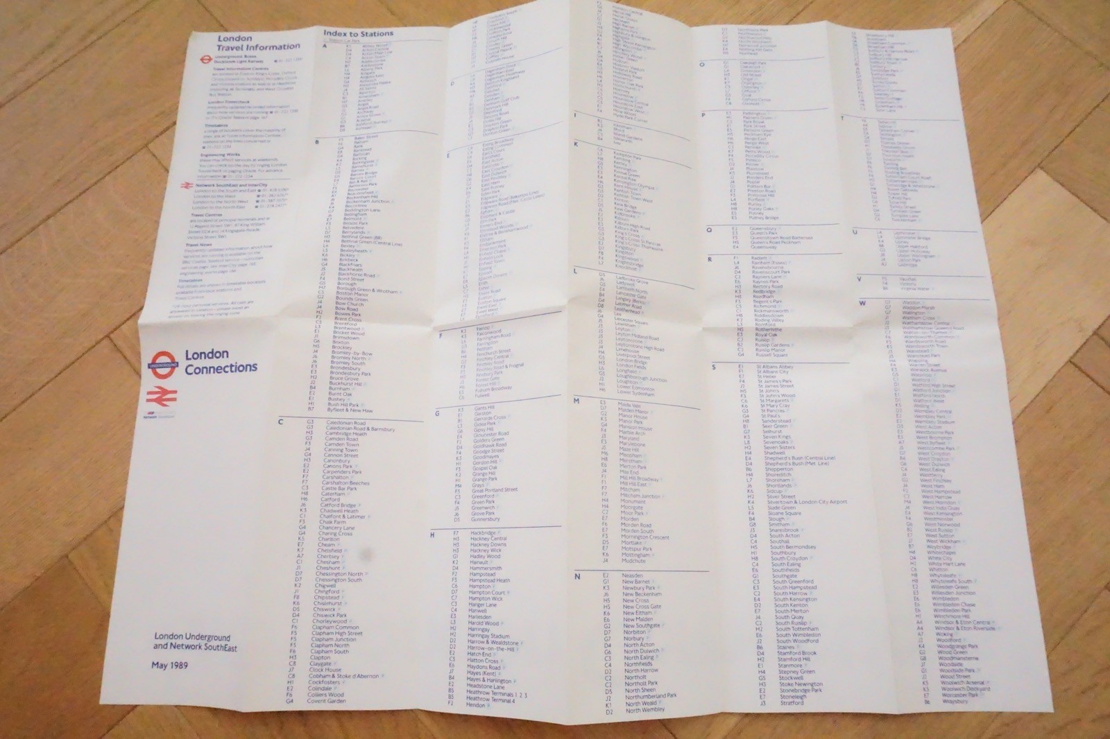 May 1989 NSE Network SouthEast Railway Map London Connections