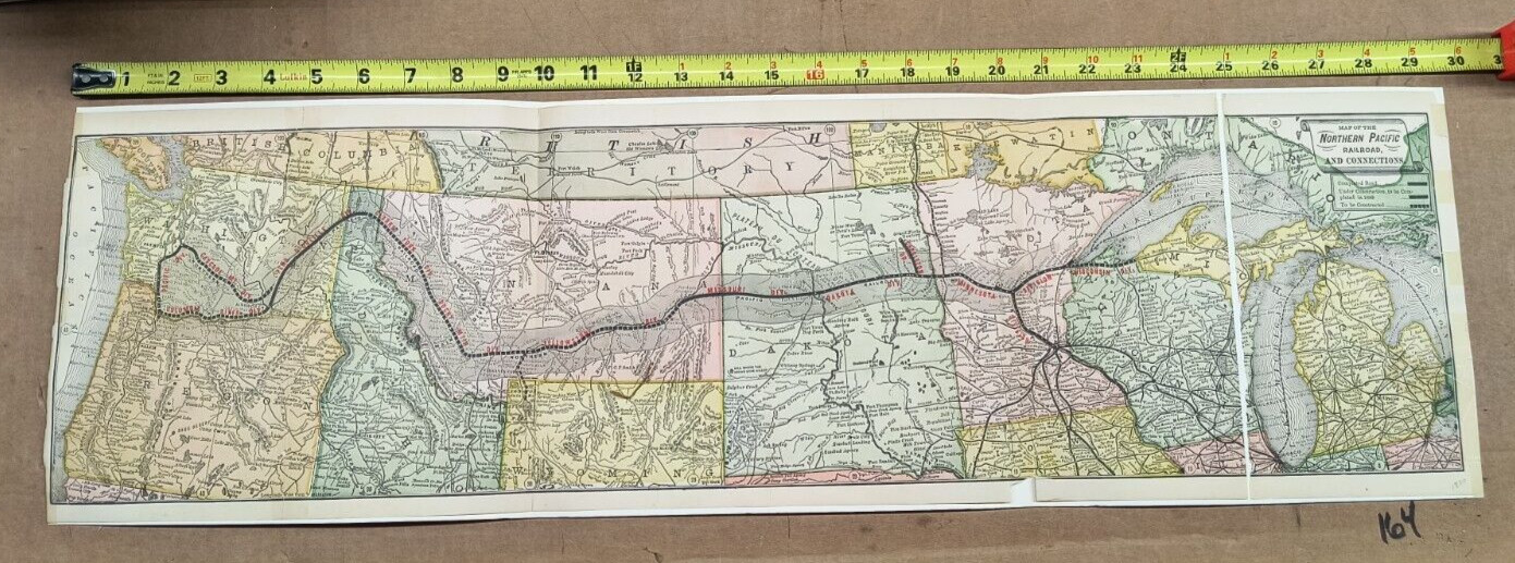 1879-1880 Northern Pacific Railroad & Connections Map