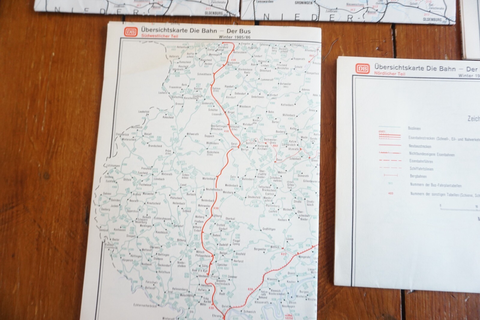1984 – 1991 Germany Deutsche DB Railway Bus Map Collection Railwayana