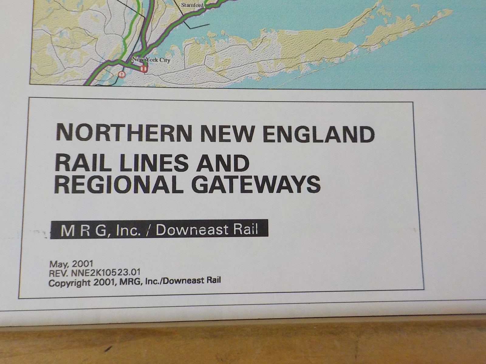 Map Northern New England Rail Lines and Regional Gateways 2001 May