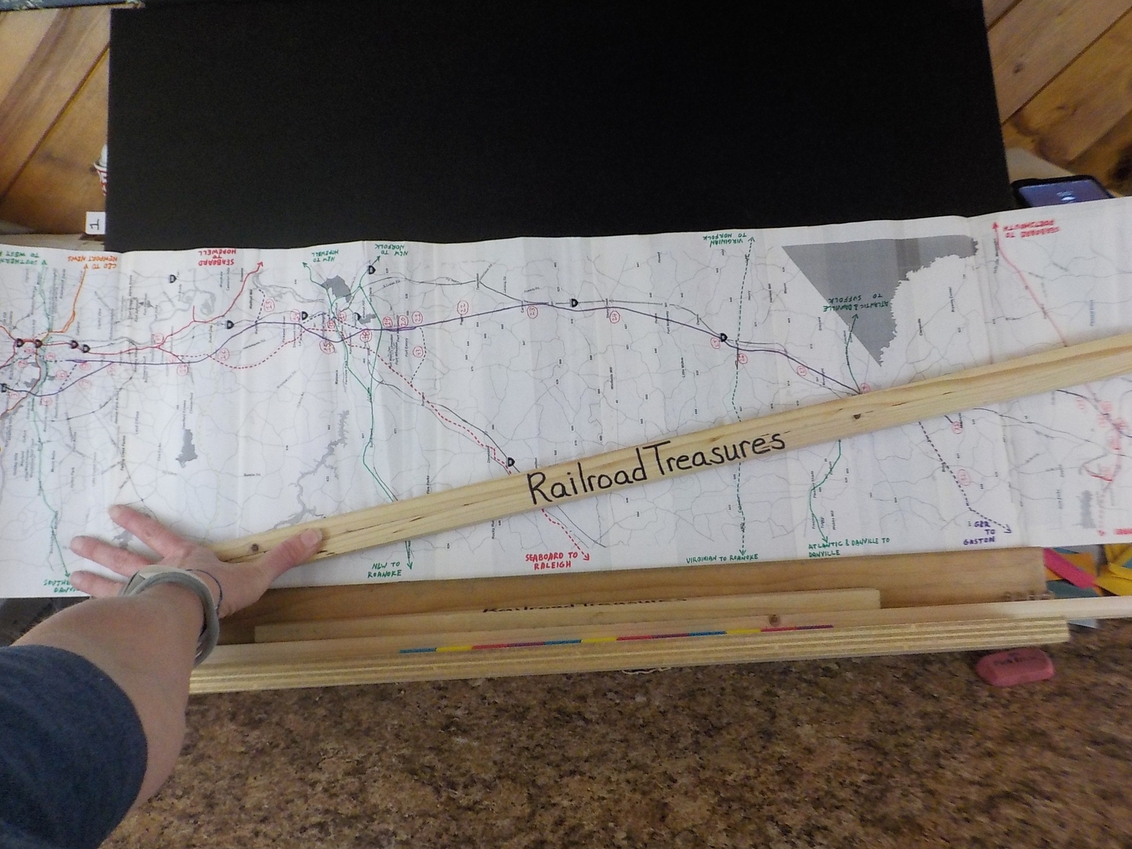 Map Goldsboro / Rocky Mount / Wilson NC 1995 Rolled N&W Seaboard