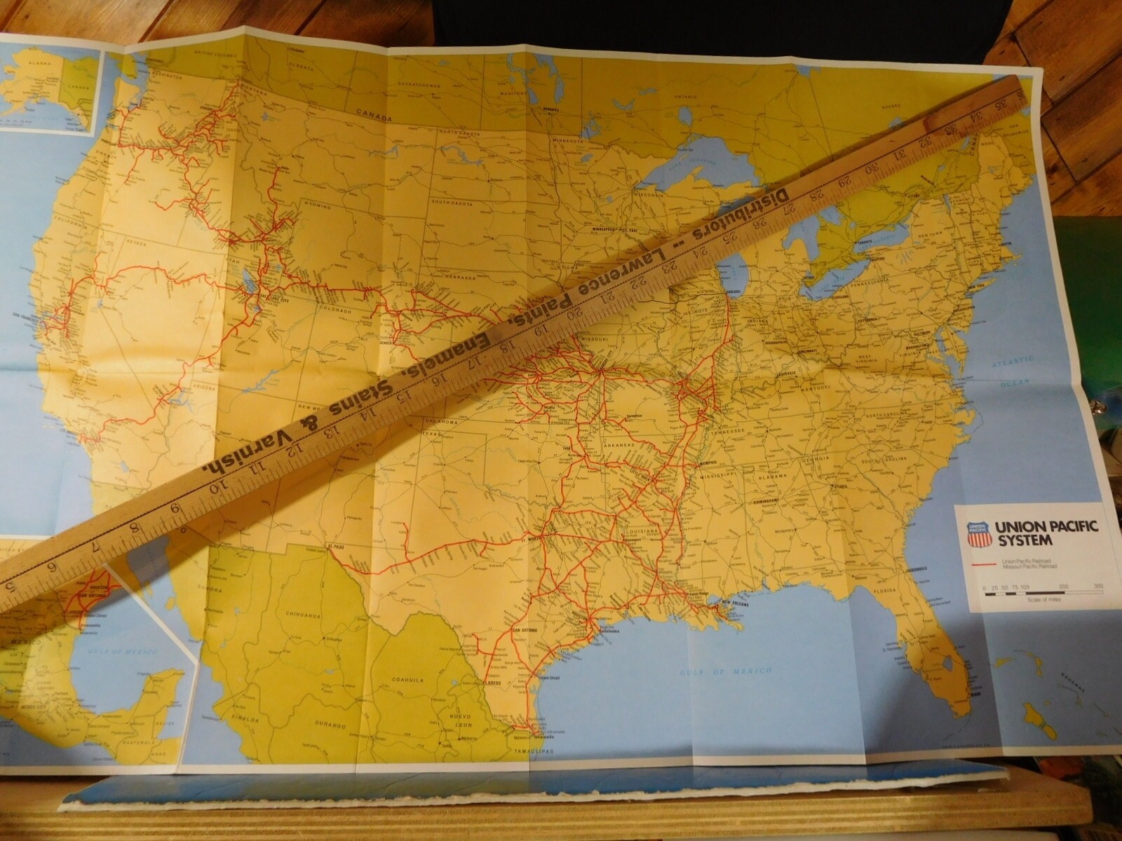 Map Union Pacific Railroad 1984 UP United States Map