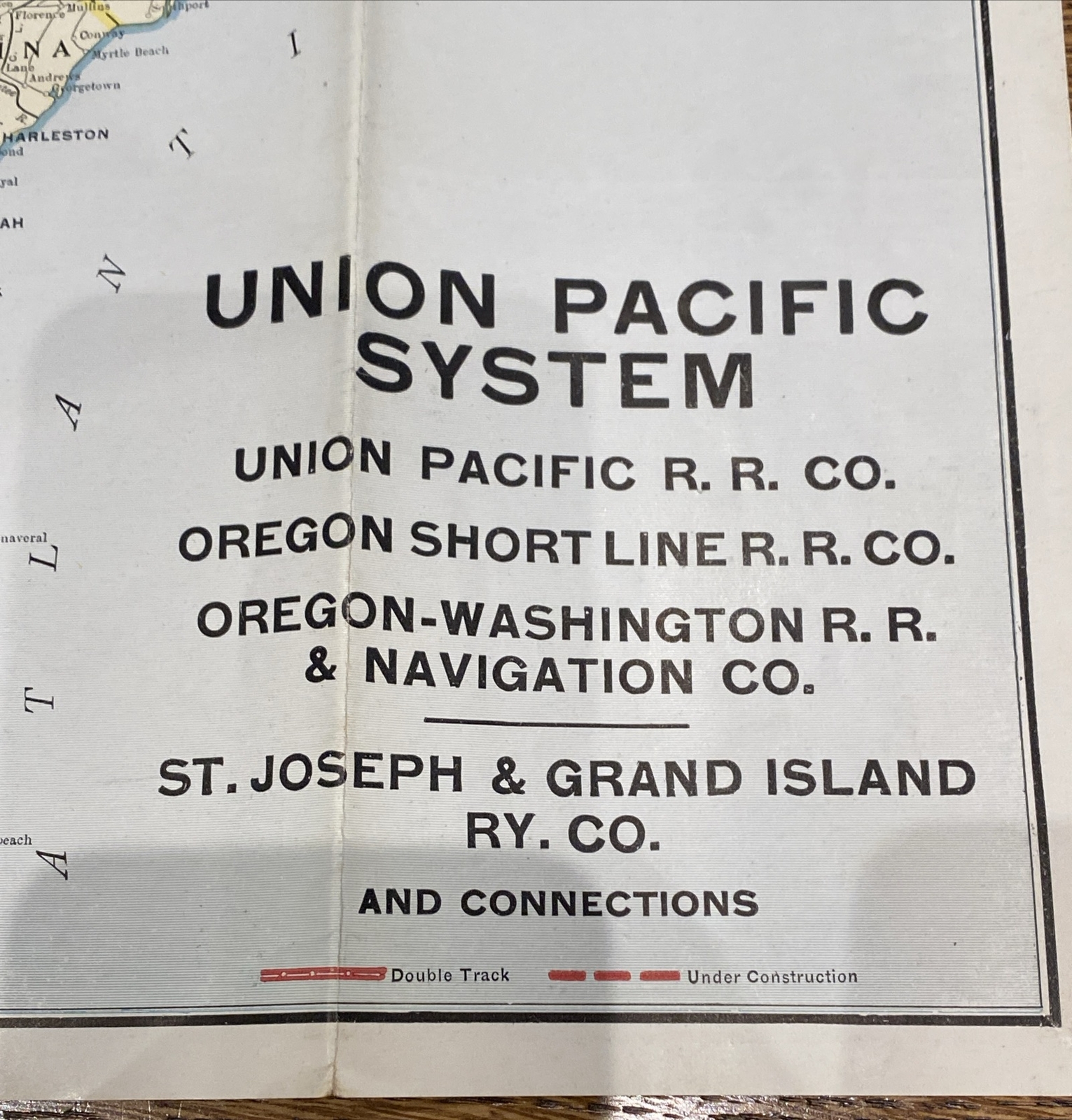 Vintage Union Pacific System Overland Route Railroad Train Map United States