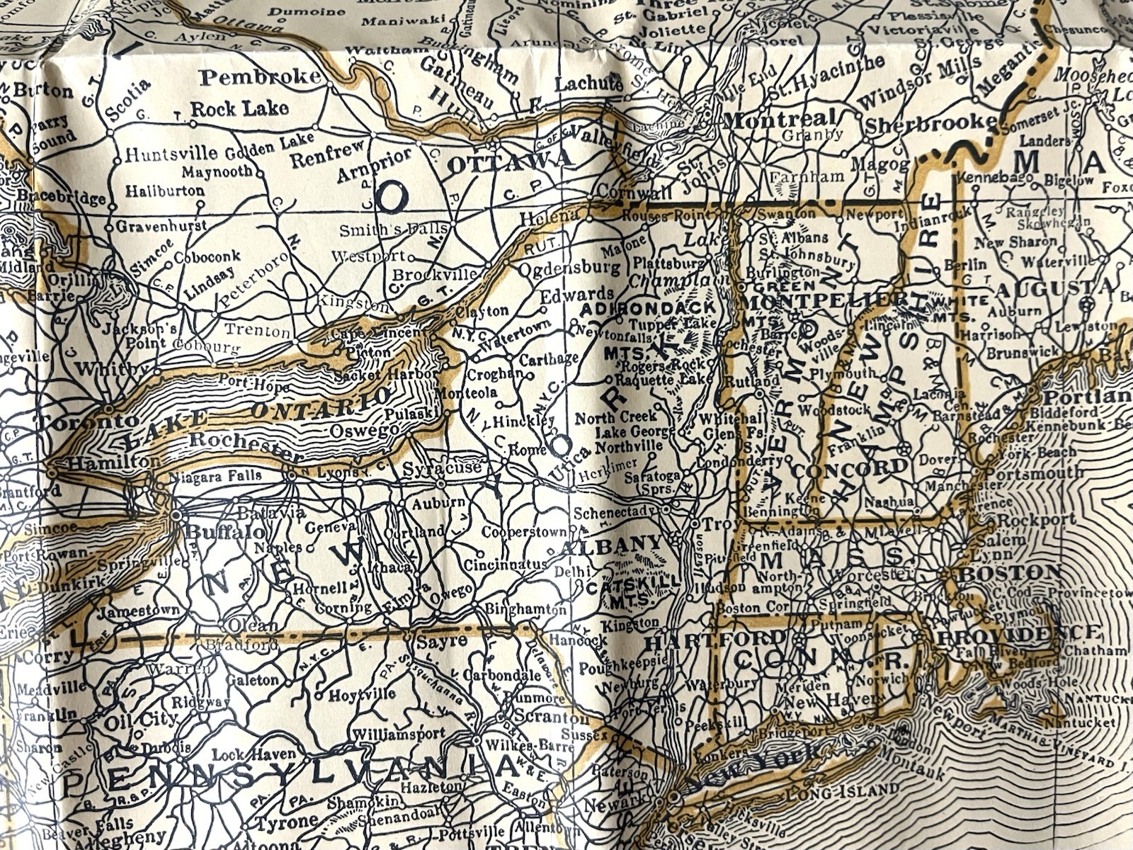 1910 Rand McNally New Official Railroad Map of the United States & So. Canada