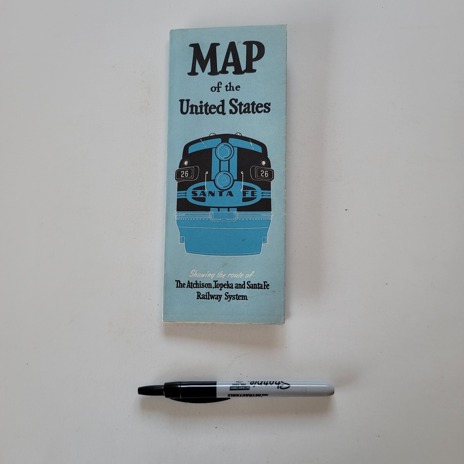 1940 Santa Fe No. 26 Map United States Atchison Topeka Santa Fe Railway System