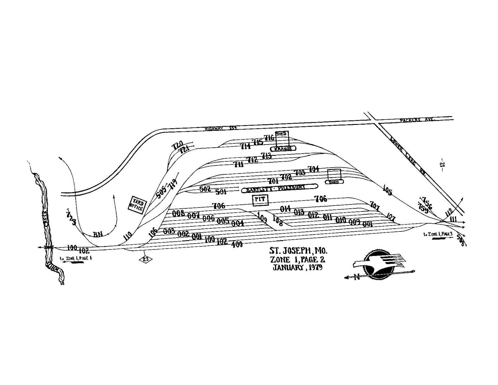 Missouri Pacific 1979 St Joseph Track Numbers & Spotting Codes PDF Pages on DVD