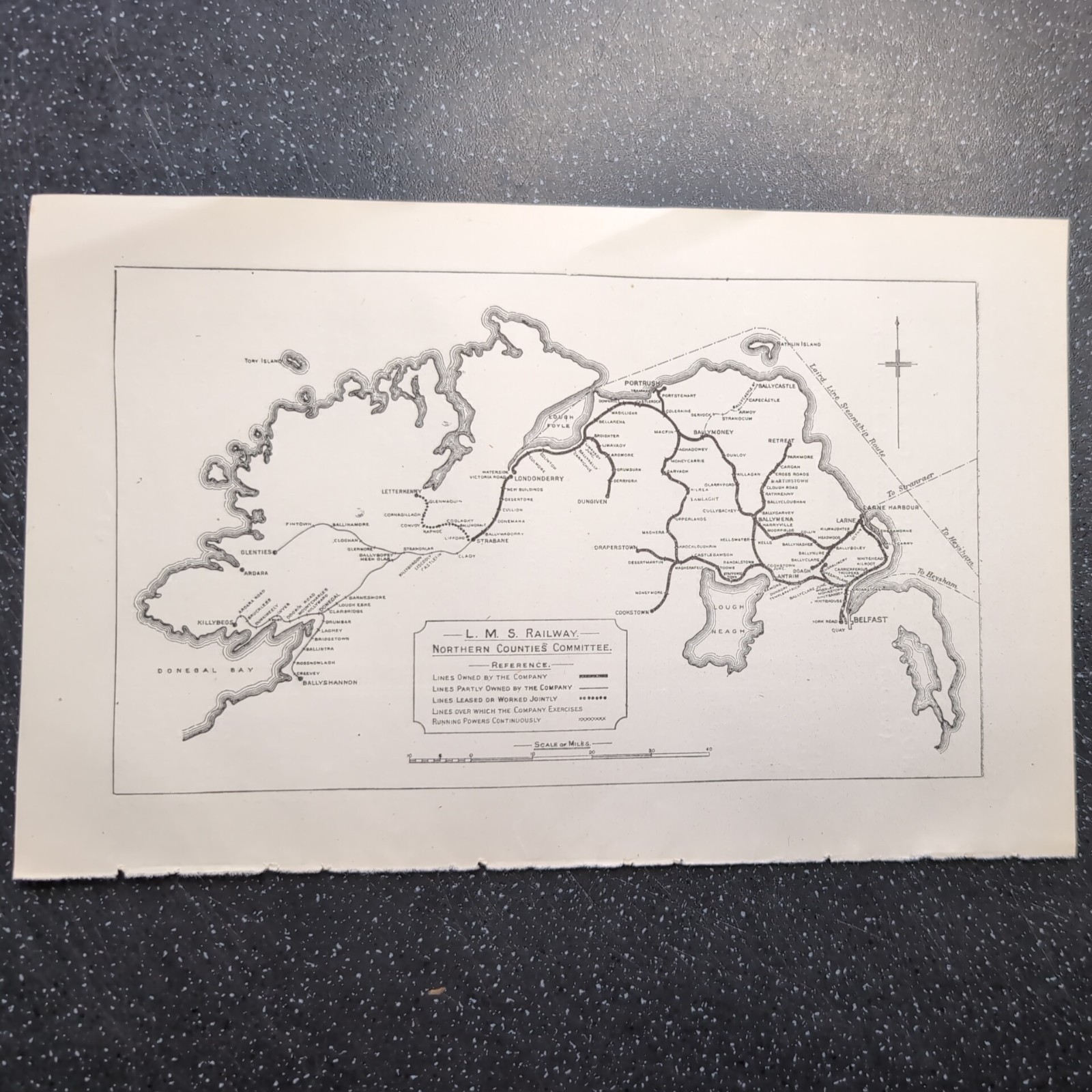 Original 1927 Map Of L M S Railway Northern Counties Railway General Map