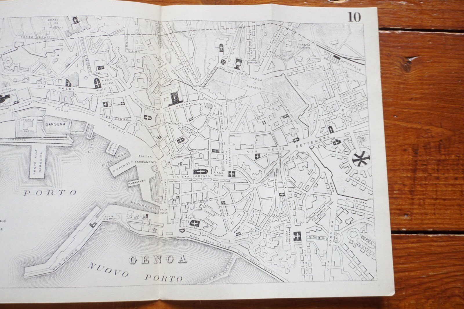 1899 Bradshaws Map of Genoa Italy Original Railway Map