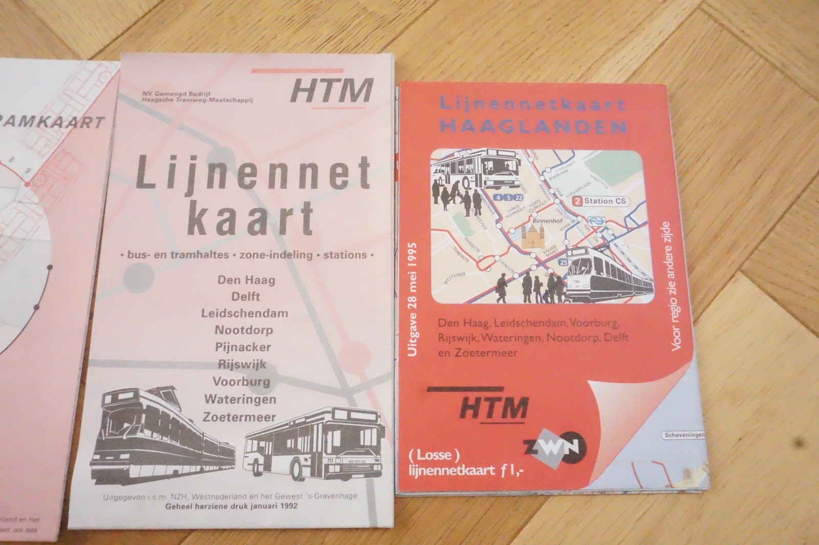 1987 1988 1989 1992 1995 HTM Netherlands Railway Bus Tram Route Map x5
