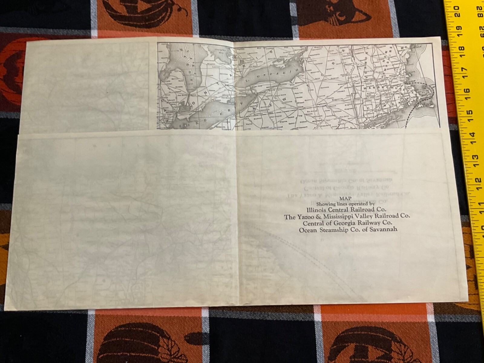 1922 Illinois Central Railroad Map & Gazetteer map page Yazoo Mississippi Valley