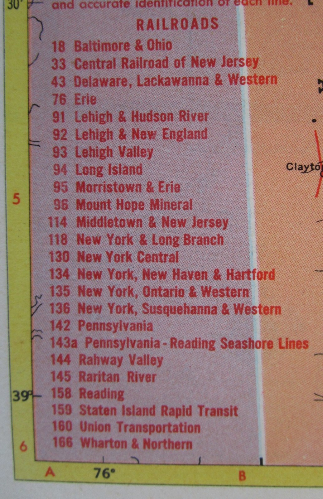 NJ NM Vtg 1952 NEW JERSEY RAILROAD Map. MORRISTOWN & ERIE RR ~or~ NEW MEXICO