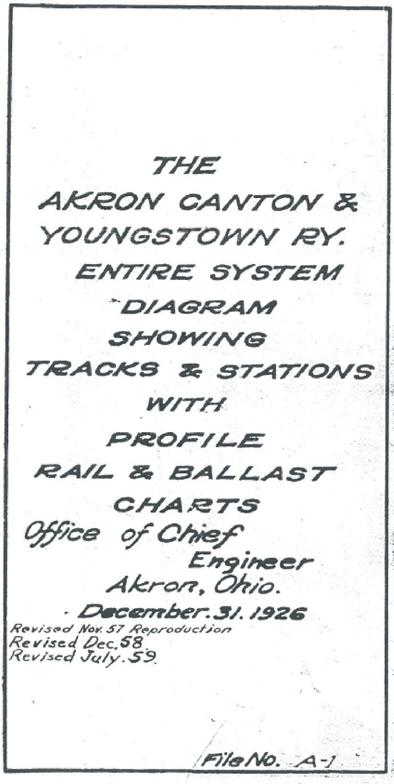 Akron Canton & Youngstown 1959 System Profile- Track & Stations PDF Pages on DVD