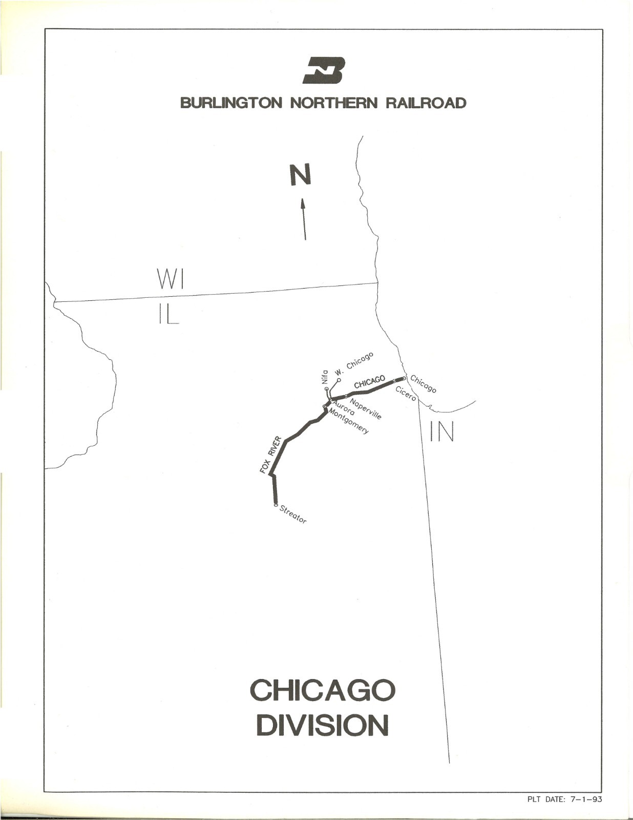 Burlington Northern 1993 Chicago Division Track Charts PDF Pages on DVD