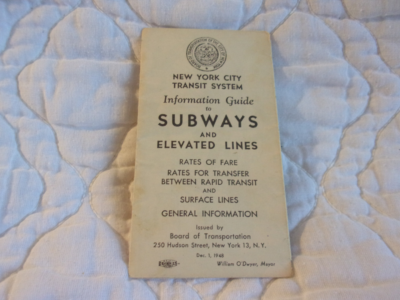 NEW YORK CITY TRANSIT SYSTEM 1948 SUBWAY MAP + BMT TRAIN TIMETABLE 1955 RAILROAD