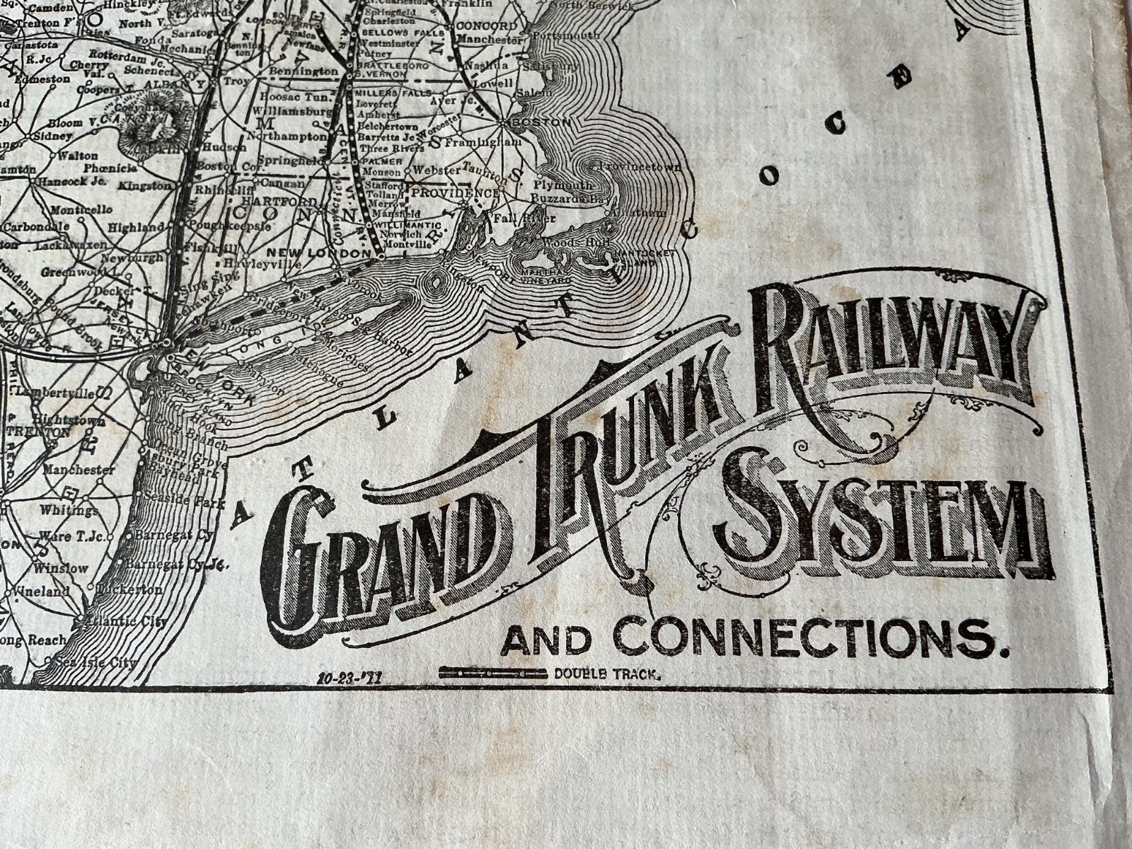 Canadian United States Grand Trunk Railway System Map 16 x 11 inches