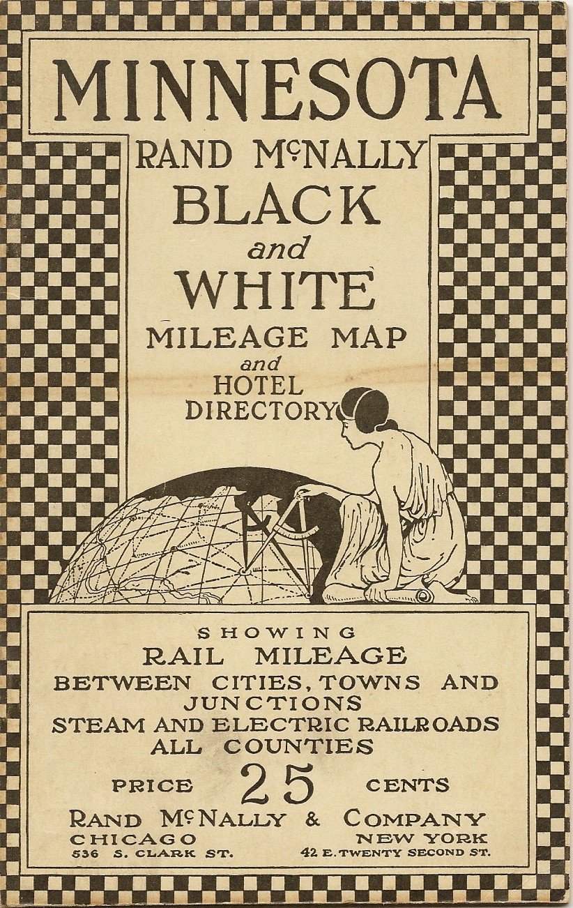 1921 Traveling Salesman Electric Railroad Mileage Map MINNESOTA Hotel Directory