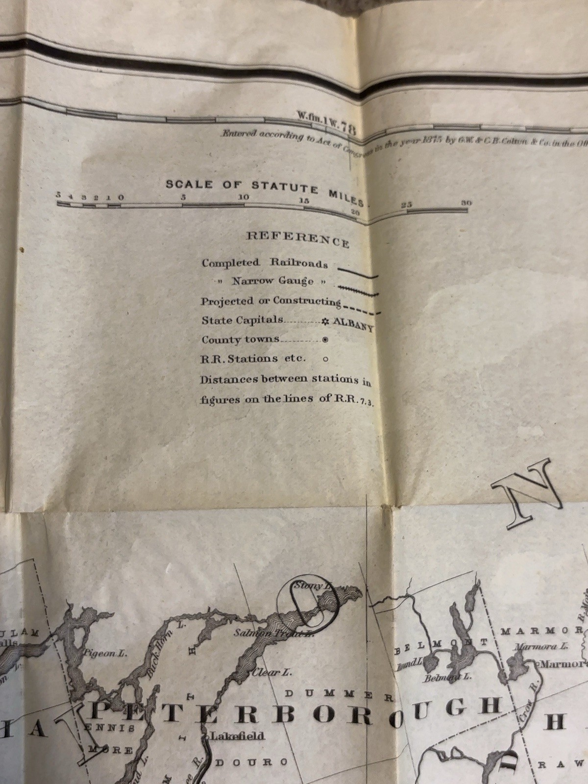 Railroad Collectibles Coltons Rail Road Map NY Canada 1883 & Romance Of Railway