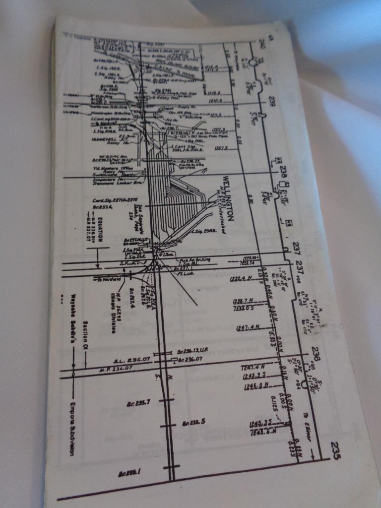 VINTAGE 1991 AT&SF SANTA FE RR ROUTE FAMILIARIZATION CHART CENTRAL REGION