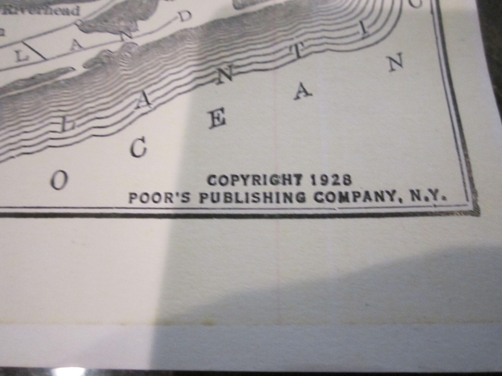 1928 MAP OF DELAWARE & HUDSON RAILROAD SYSTEM – 17″ X 11″ – HEAVY STOCK PAPER