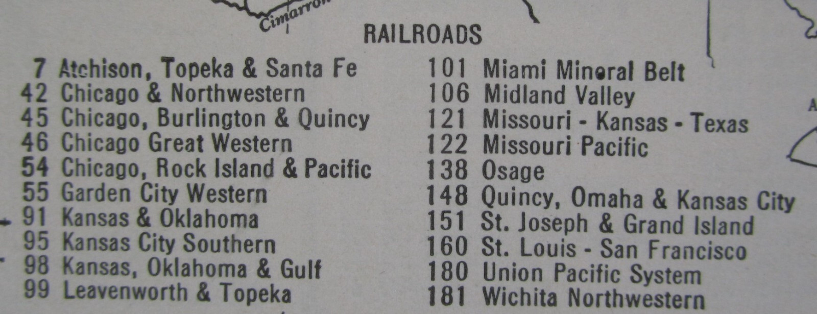 KS KY 1933 KANSAS RAILROAD Map LEAVENWORTH & TOPEKA RR ~or~ KENTUCKY Map. CADIZ