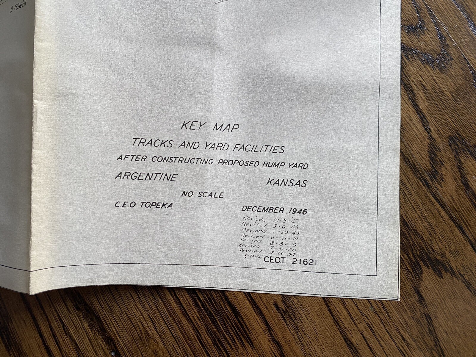 1940s/50s AT&SF Santa Fe Railway Argentine Kansas Railyard Railroad Map Lot RARE