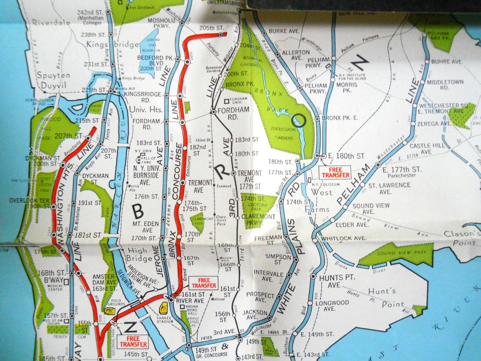 Vintage 1947 Hagstrom’s Map of New York / Subways Elevated Lines