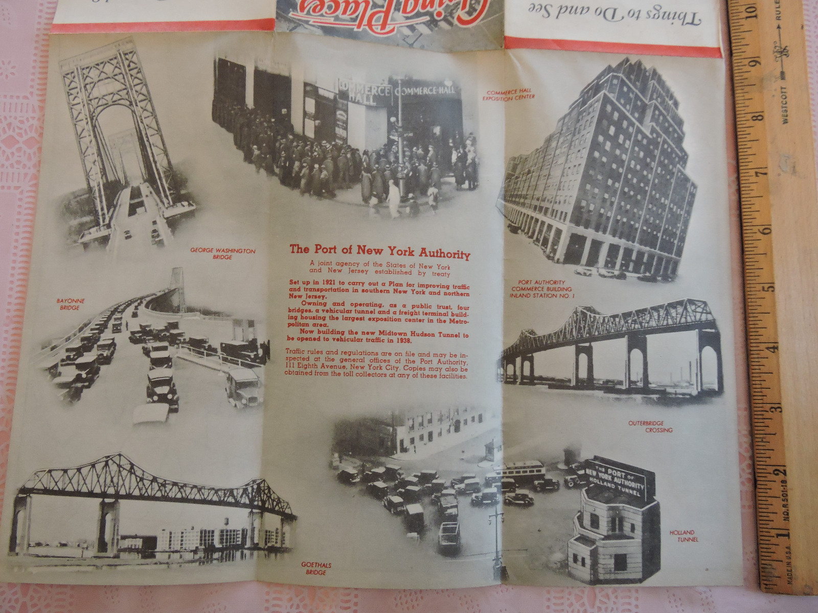 RARE 1935 New York City Subway Map NYC Road Highway Bridge Tunnel PORT AUTHORITY