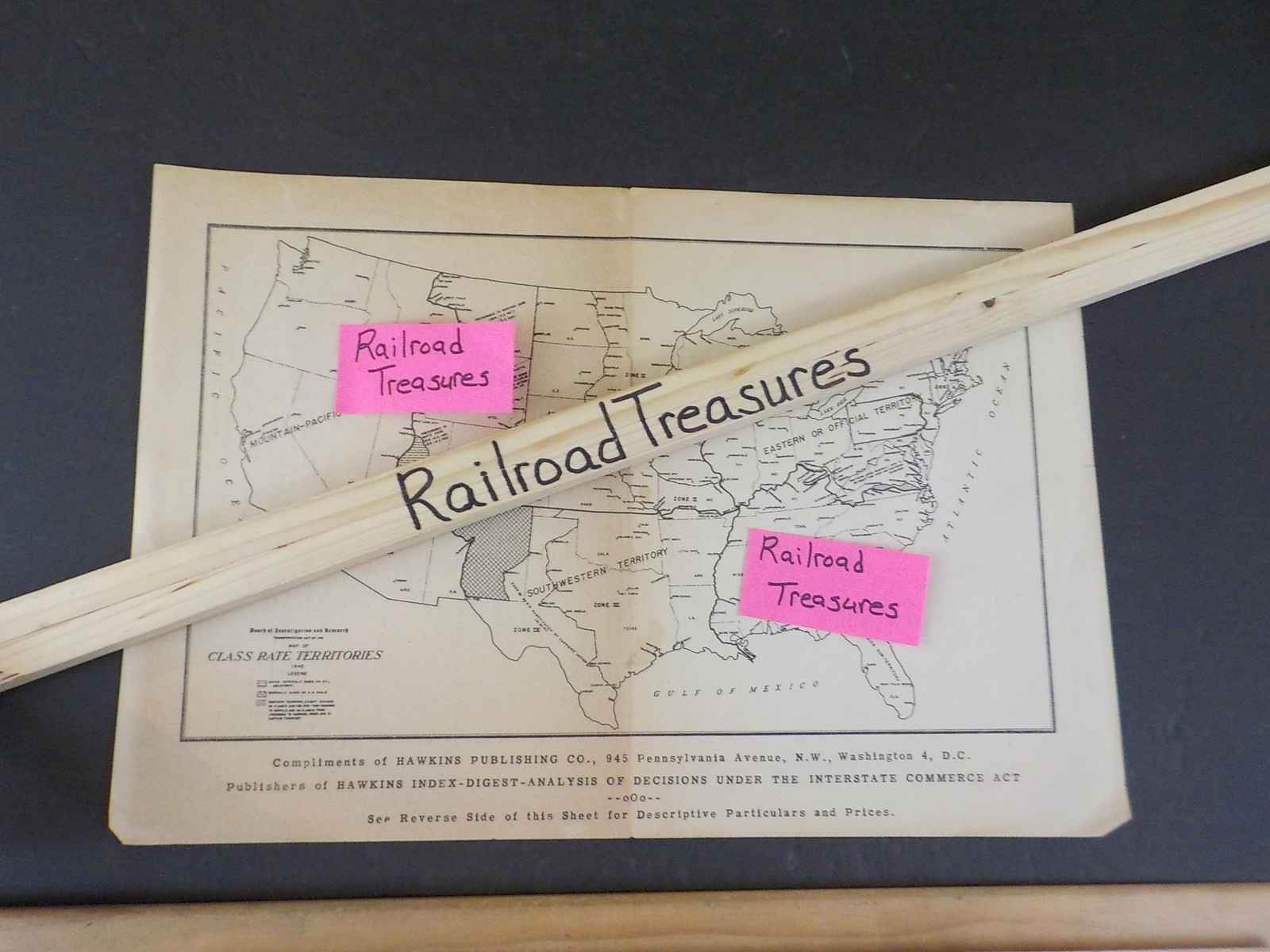 Map Class Rate Territories 1942 Compliments of Hawkins Pulising