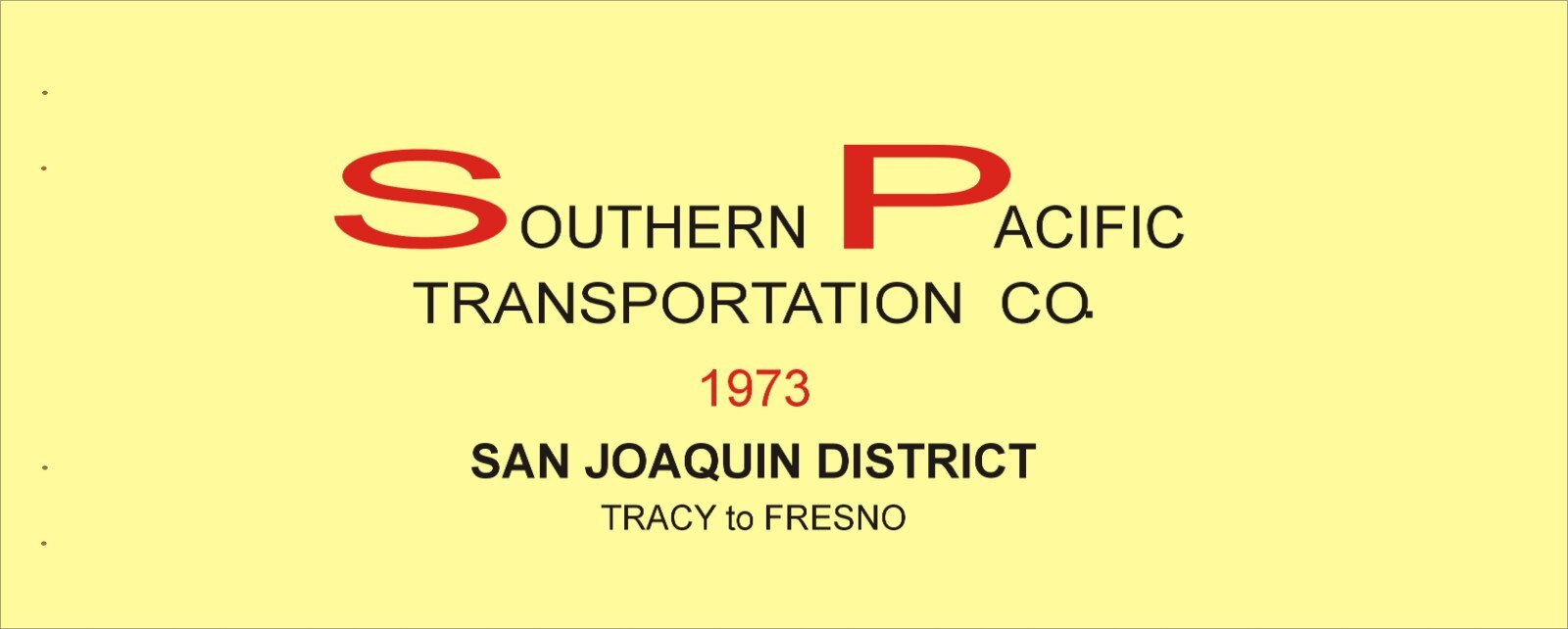 Southern Pacific RR 1973 Tracy to Fresno SPINS PDF Pages on DVD