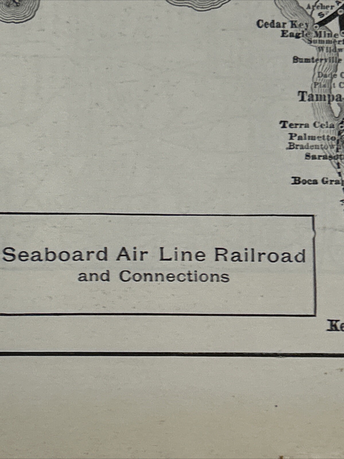 Antique 1908 Map Atlantic Coast & Seaboard Air Line Railroads Systems 11×15 Inch