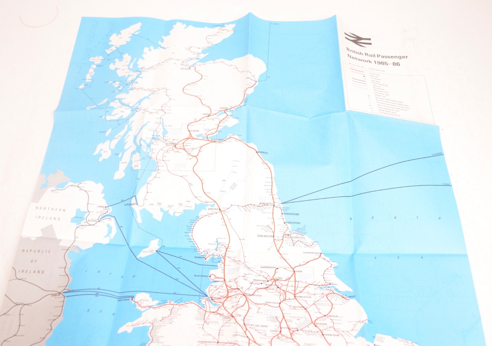 Railway Map British Rail Passenger Network Map 1985-86