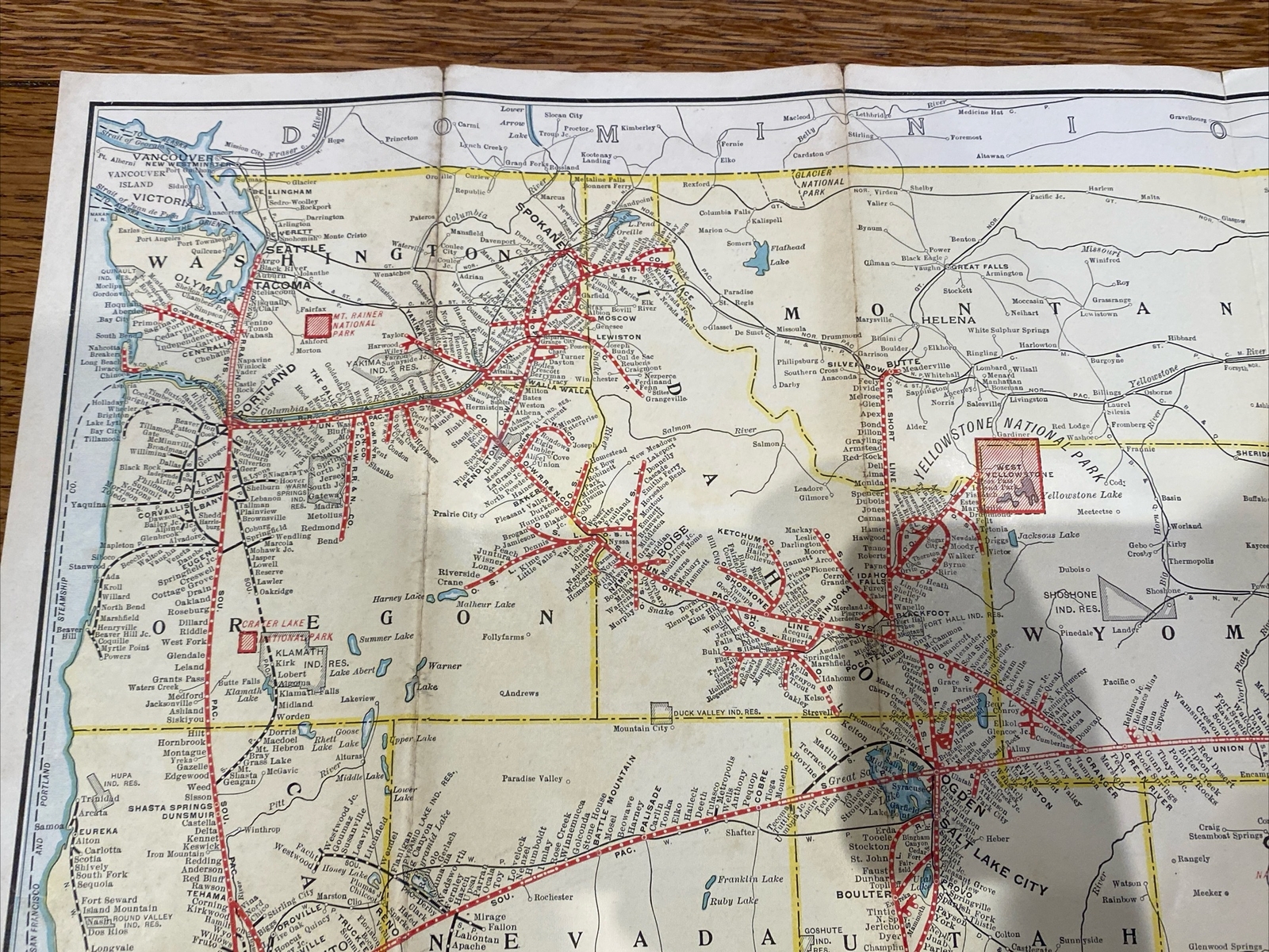 Vintage Union Pacific System Overland Route Railroad Train Map United States