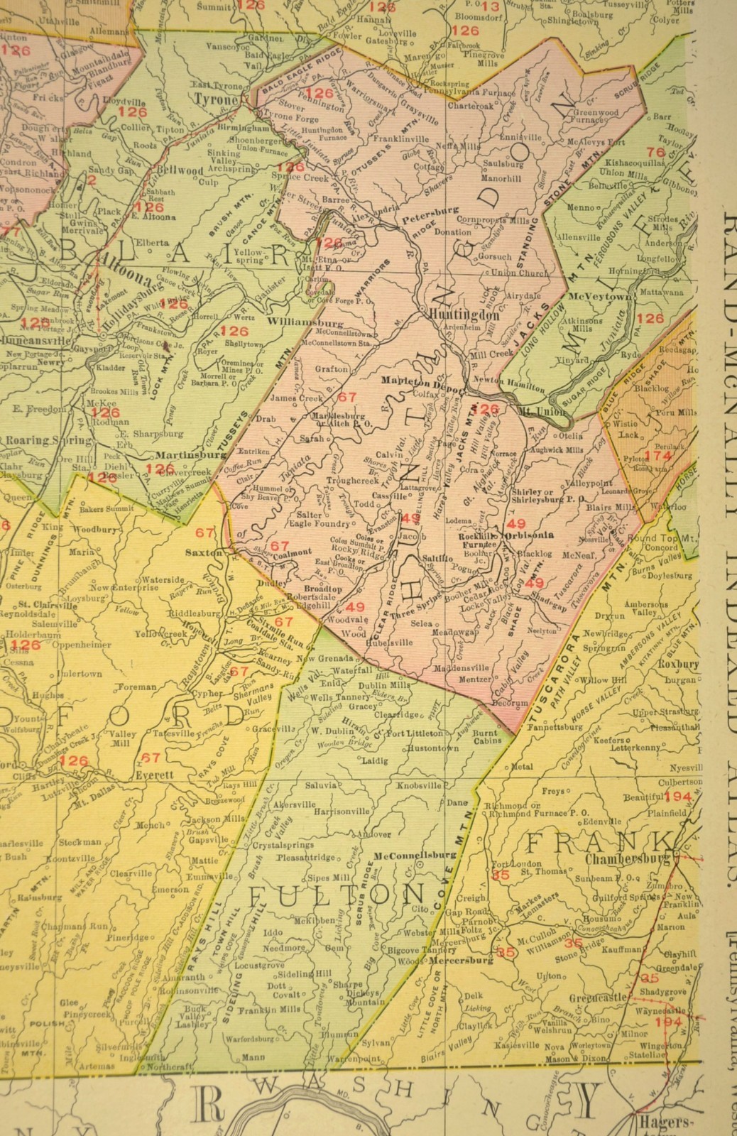 1911 Western Pennsylvania Railroad Map ORIGINAL Atlas Map Pennsylvania RR DATED