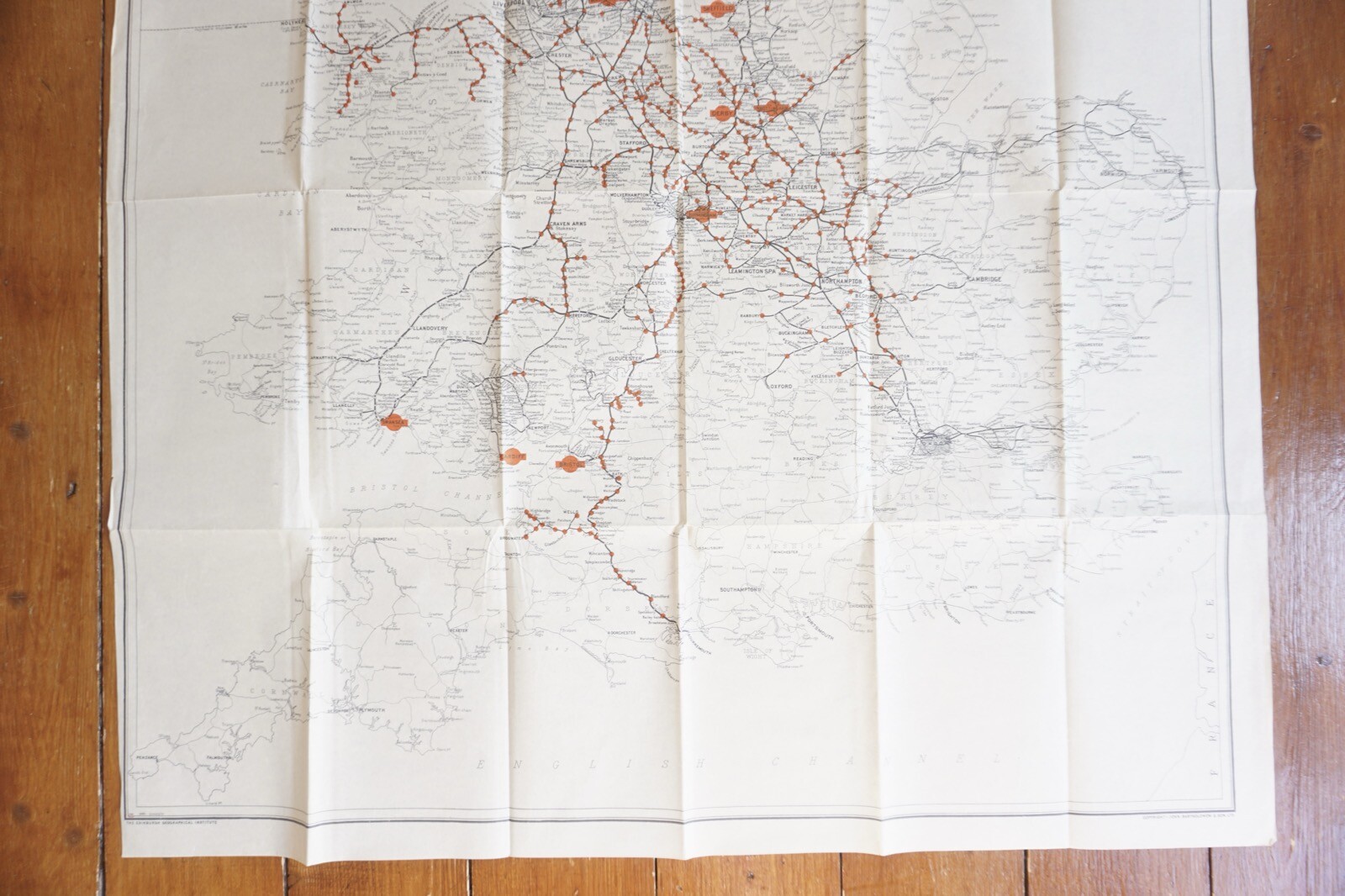 LMS England & Wales Railhead Distribution Centres Railway Map