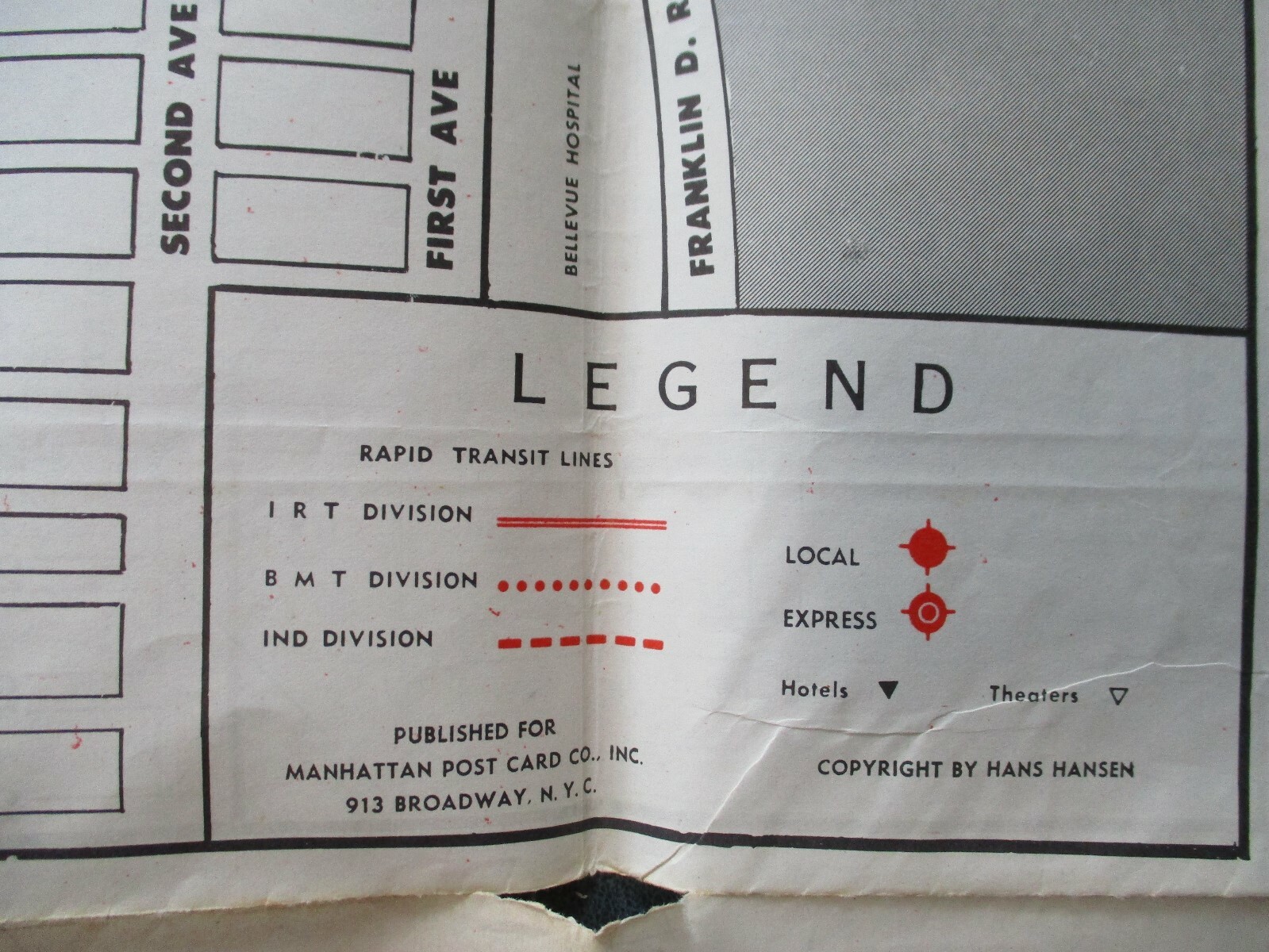 1950s? New York City 4 Transit Maps Hansens IND BMT IRT Subway Brooklyn Queens +