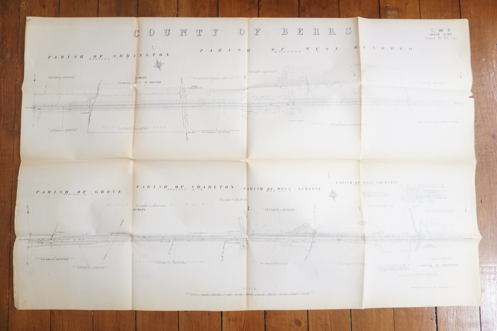 1933 GWR Lockinge Berkshire Railway Map Ref 2