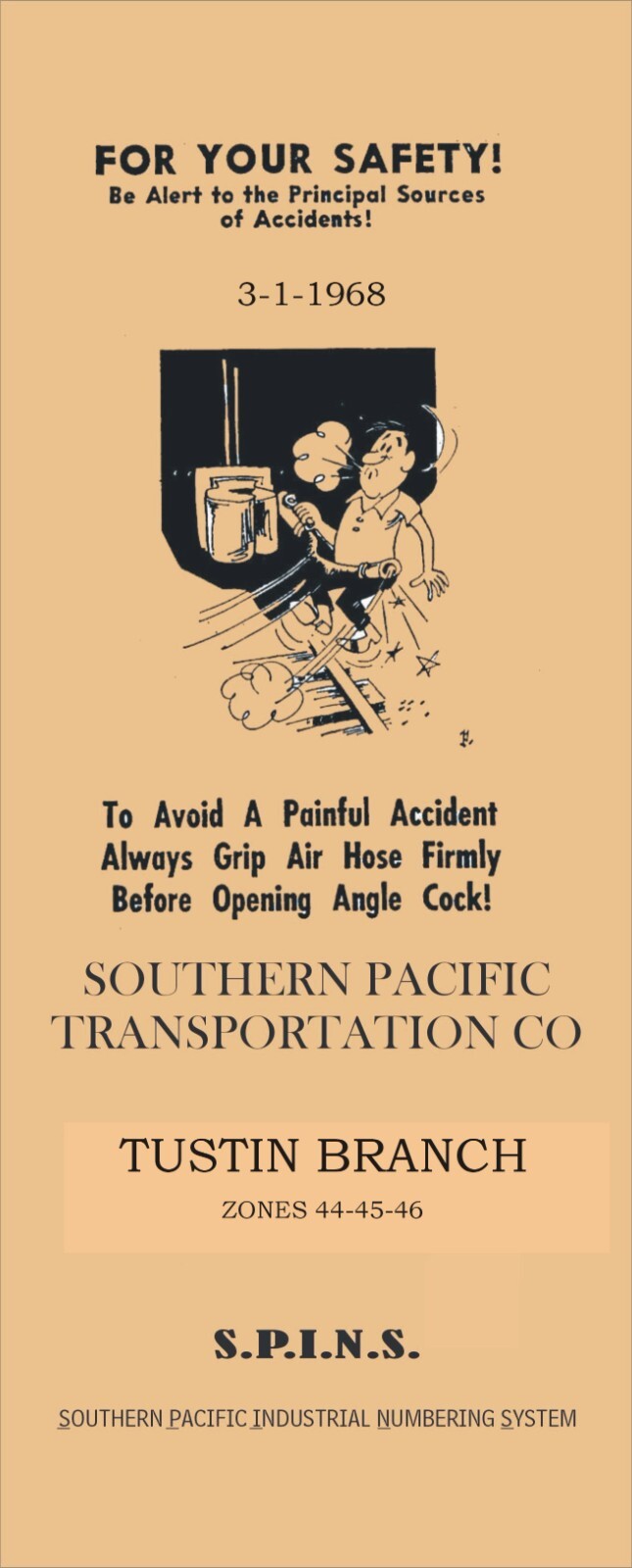 Southern Pacific RR 1968 Tustin Branch SPINS Zones 44-46 PDF Pages on DVD