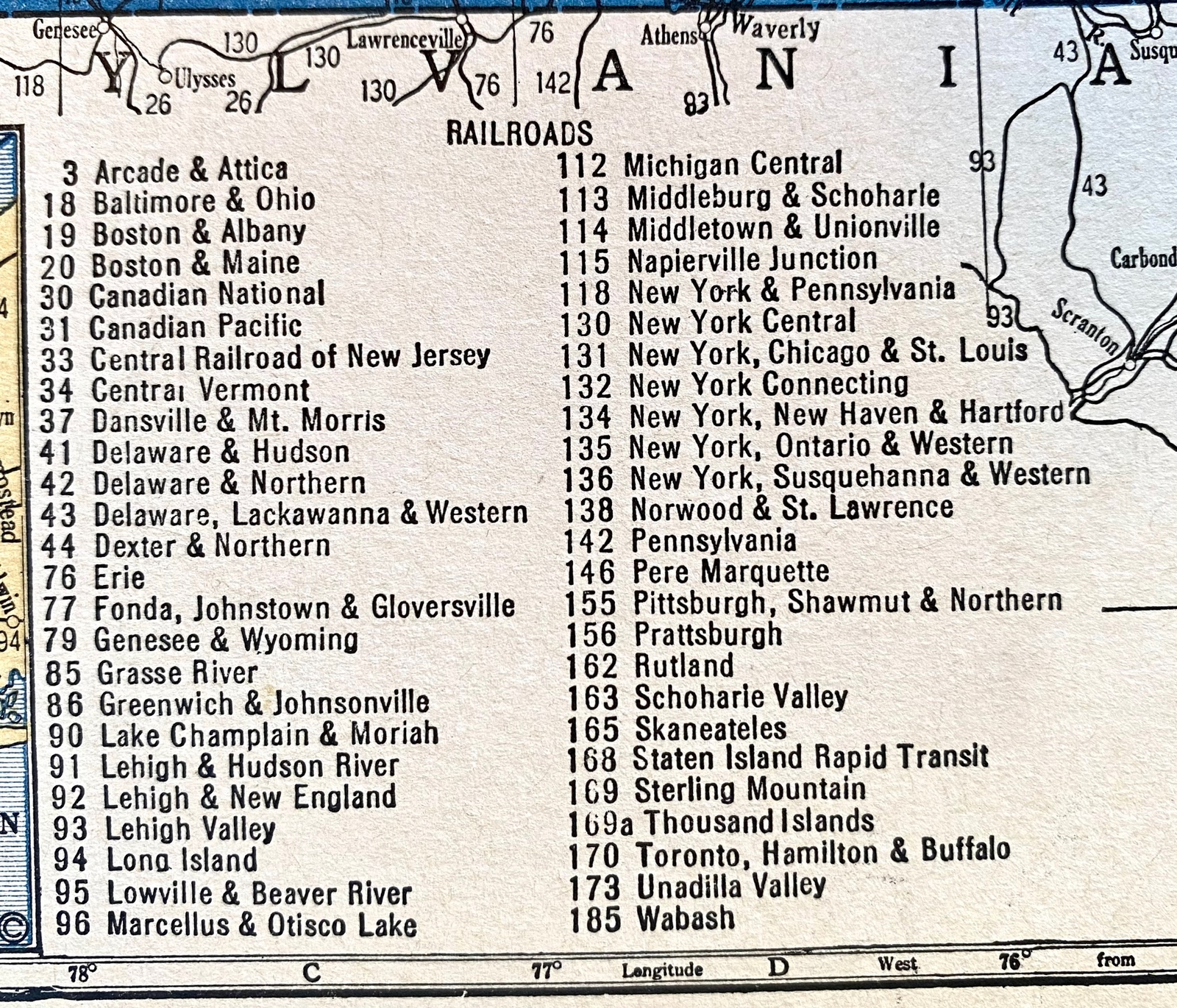 NORTH CAROLINA & NEW YORK c 1935 County & Railroad Maps. Hammond & Co. 9×12″
