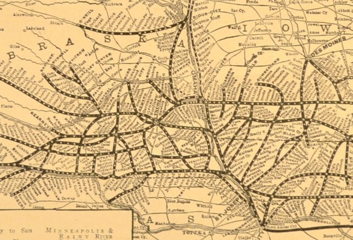 CHICAGO BURLINGTON and QUINCY Railway Map Vintage Railroad CB&Q RR ca 1925