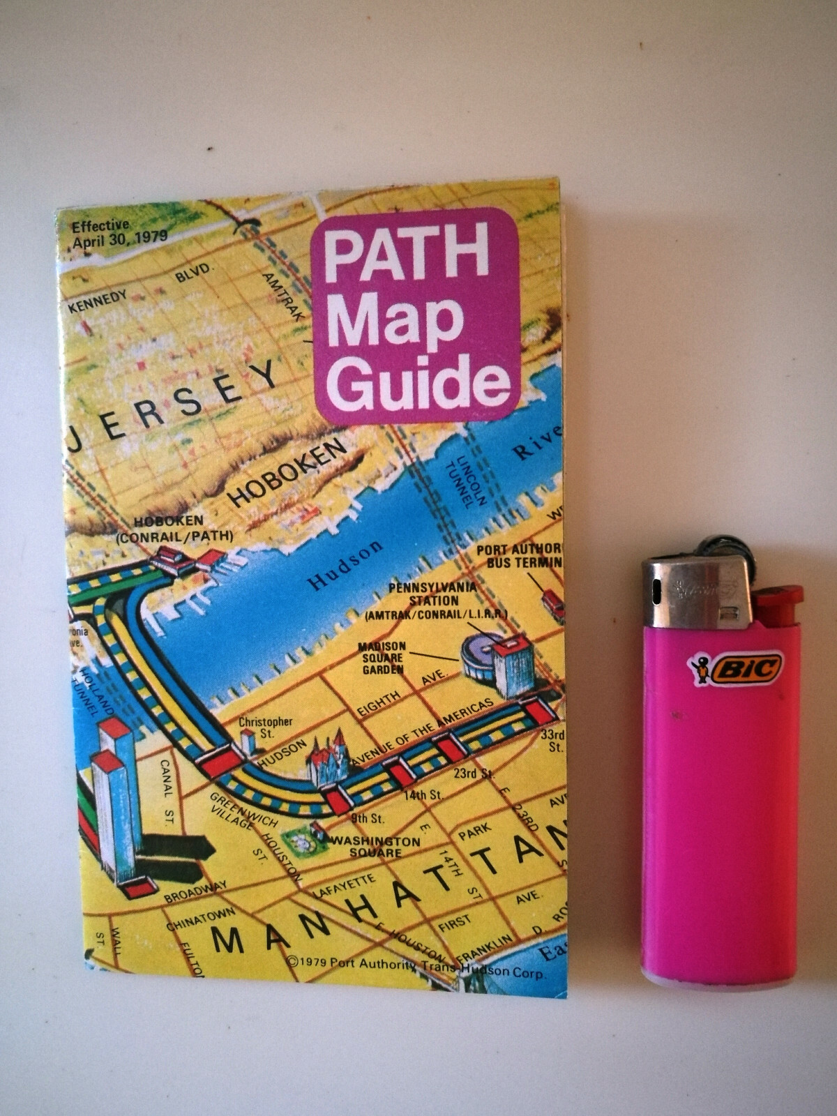 Vintage USA Railway Map of 1979 – New York rail connection with New Jersey