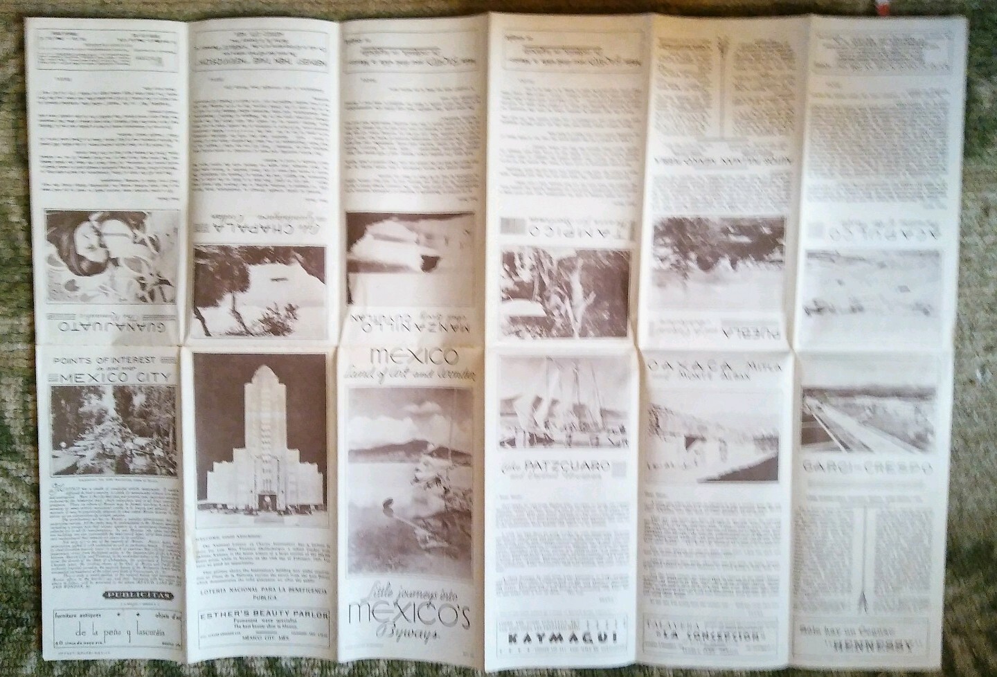 1935 National Railways of Mexico Map and Brochure~ EXCELLENT Condition